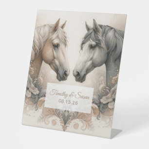 Speciale trouwbanner reclamebord met voetstuk