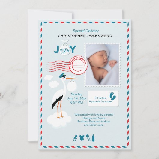 Speciale uitgave Foto geboortedatum Aankondiging (Voorkant)