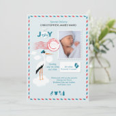 Speciale uitgave Foto geboortedatum Aankondiging (Staand voorkant)