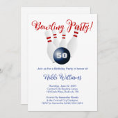 Speciale uitnodiging van 50e verjaardag - Bowling  (Voorkant / Achterkant)