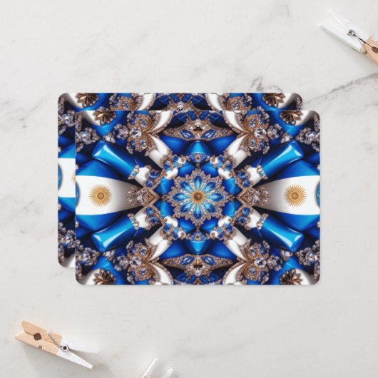 Speciale uitnodigingen met Argentijns design (Voorkant / Achterkant in situ)