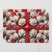 Speciale uitnodigingen met Engelse Rozen (Voorkant / Achterkant)