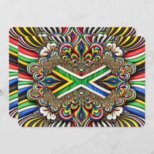 Speciale uitnodigingen met Zuid-Afrikaans design (Voorkant / Achterkant)