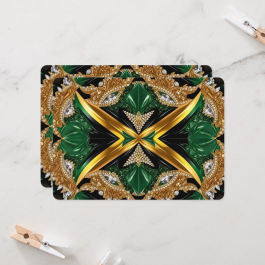 Speciale uitnodigingen voor Jamaica Design (Voorkant / Achterkant in situ)