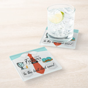 Speciale vaders dag groeten beste vader ooit glazen onderzetter