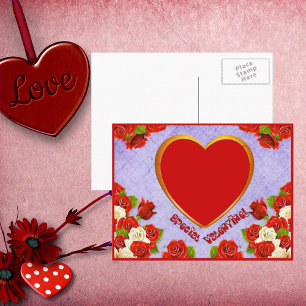 Speciale Valentijn, Rozen en Lijst Foto toevoegen Feestdagenkaart