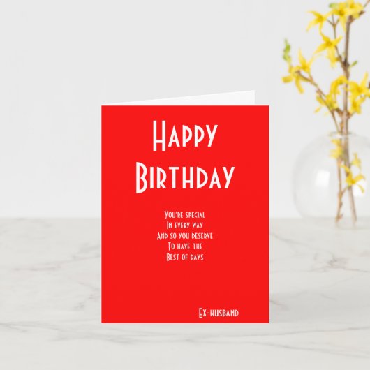 Speciale verjaardagskaarten voor ex-man kaart (Gele Bloem)