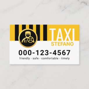 Speciale Verticale Zwarte Taxi Strepen Visitekaartje