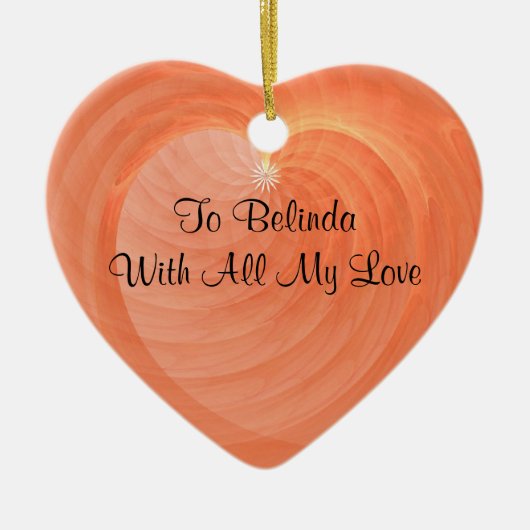 Speciale voorvallen Romantic Ribbed Heart Keepomwi Keramisch Ornament (Voorkant)