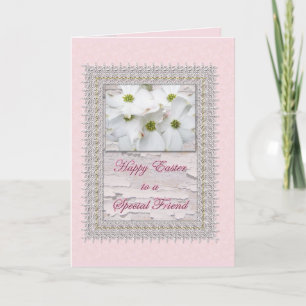 Speciale Vriend Pasen Bloeiende Dogwood Blossoms Feestdagen Kaart