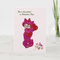 Speciale Vriend Schattige Kat met Hart Valentijnsd