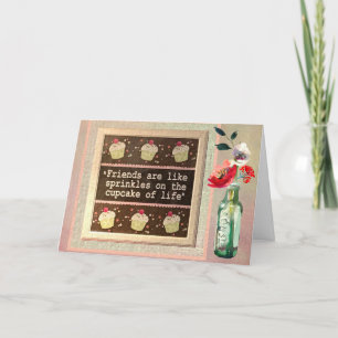 Speciale Vriendenboodschap Bloemen Verjaardag Kaart