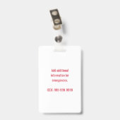 Speciale waarschuwingen voor voedselallergie Kinde Badge (Back with Clip)