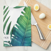 Speciale Waterverf Tropische bladeren Theedoek (Quarter Fold)