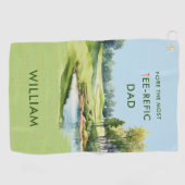 Speciale Waterverf Vaderdag golfthema Golfhanddoek (Horizontaal)