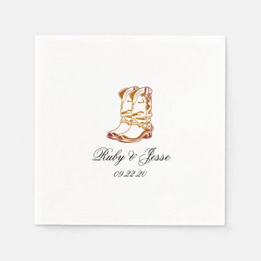 Speciale Westerne donkerbruine bruiloft Servet (Voorkant)