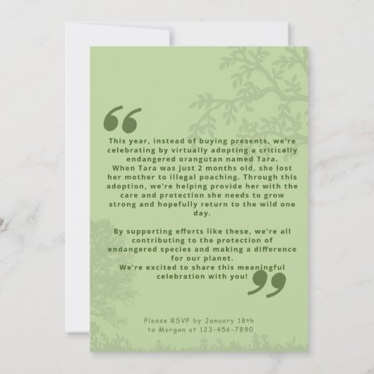 Speciale Wild Adoptie verjaardagsviering Kaart (Achterkant)