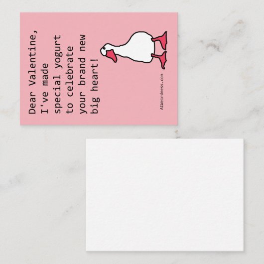 Speciale yoghurt Duck - AI Weirdness Valentijn Informatiekaartje (Voorkant / Achterkant)