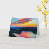 Speciale zonsopgang over Long Point Frameable Gree Kaart (Gele Bloem)