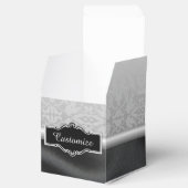 Speciale zwarte en zilverdampkast bedankdoosjes (Geopend)