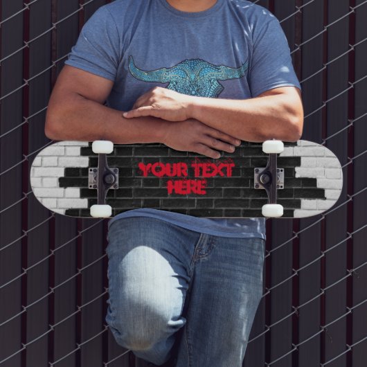 Speciale zwarte & witte brick-muur skateboard (Buiten 3)