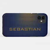 Specialiseer de blauwe Ocher-koolstofvezel gepatte Case-Mate iPhone Case (Achterkant (horizontaal))