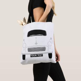 Specialiseer de Custom White Morris Minor Pop Art Draagtas