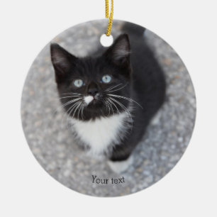 Specialiseer Tuxedo black en white kitten Keramisch Ornament