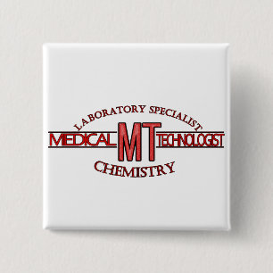 SPECIALIST LAB MT CHEMISTRIE MEDISCH LABORATORIUM VIERKANTE BUTTON 5,1 CM