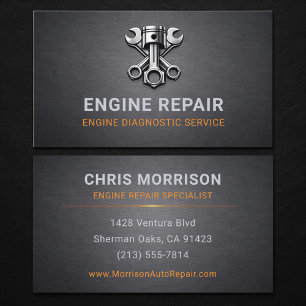 Specialist Motorreparatie Automotive Metaal Visitekaartje