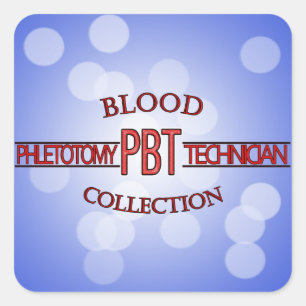 SPECIALIST PBT PHLEBOTOMY TECH BLOED COLLECTIE VIERKANTE STICKER