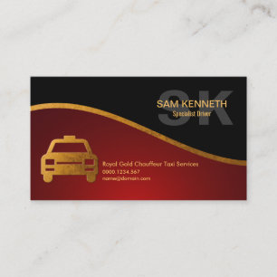 Specialist Taxi Driver Special Monogram Gold Logo Visitekaartje