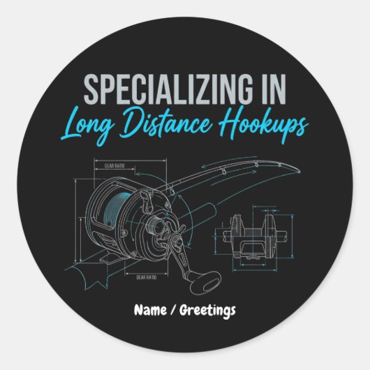Specializing in Long Distance Hookups Funny Tech Ronde Sticker (Voorkant)