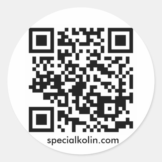 SpecialKolin.com QR Code Stickers! Ronde Sticker (Voorkant)