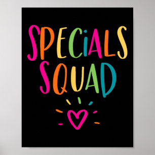 Specials Squad Art Muziek PE Tech Gym Teacher Team Poster