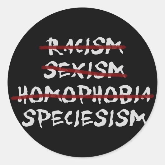 Speciesisme Ronde Sticker (Voorkant)