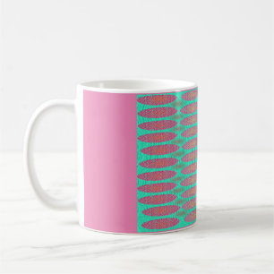 Specked baby blauw en bord roze wereldbol ontwerp koffiemok