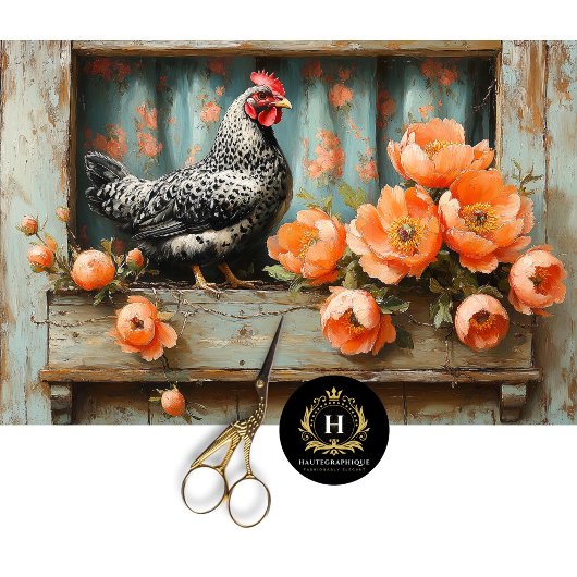 Speckled Hen Vibrant Sinaasappel Poppies Decoupage Tissuepapier