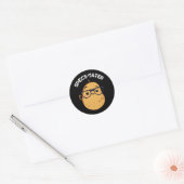 Spect-tater Funny Potato Spectacle Pun Dark BG Ronde Sticker (Envelop)