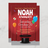 Spectacle magique Invitation de fête d'anniversair (Devant / Derrière)