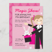 Spectacle magique Invitations de fête d'anniversai (Devant / Derrière)