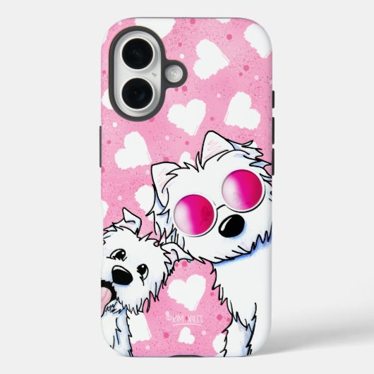 Spectacled Sweet Heart Westies Case-Mate iPhone Case (Achterkant)