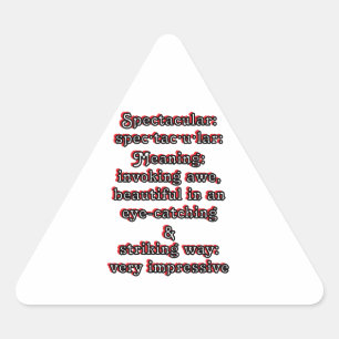 Spectaculair: Definitie spec·tac·u·lar Driehoek Sticker