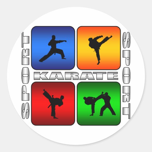 Spectaculair Karate Ronde Sticker (Voorkant)