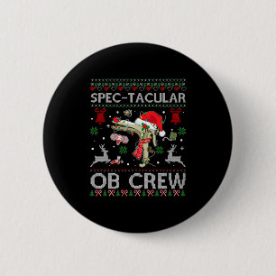 Spectaculair Ob-team Speculum Lelijke Kersttrui Ob Ronde Button 5,7 Cm