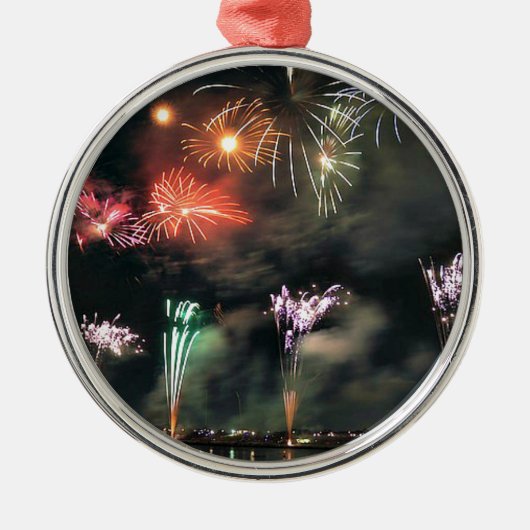 Spectaculair Vuurwerk Metalen Ornament (Voorkant)