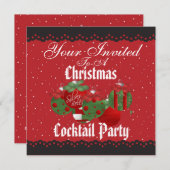 Spectaculaire Cocktail de Noël Invitations (Devant / Derrière)