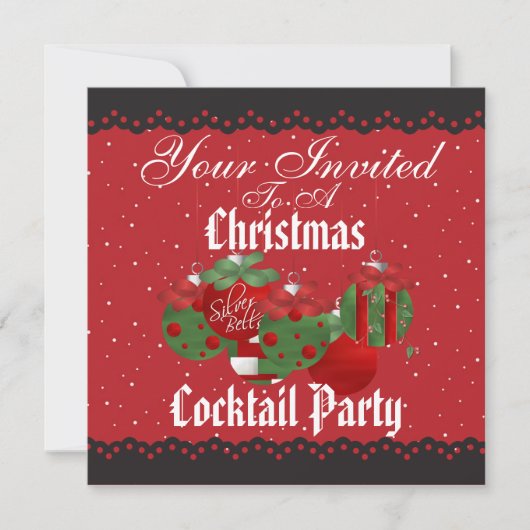 Spectaculaire Cocktail de Noël Invitations (Devant)