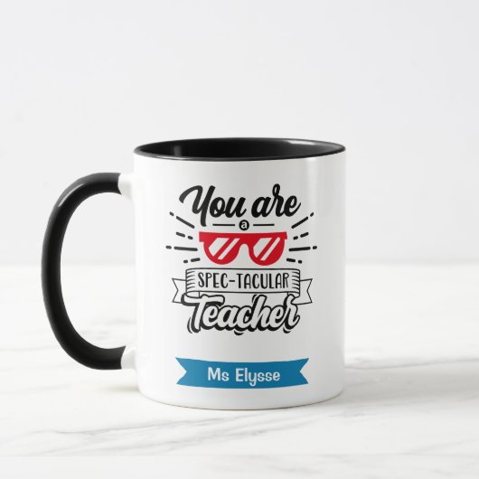 Spectaculaire leraar Funny Pun Teacher Appreciatio Mok (Links)