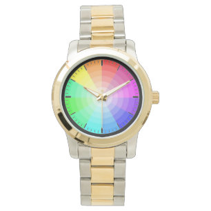 Spectaculaire omgekeerde spectrumkunst, regenboogw horloge